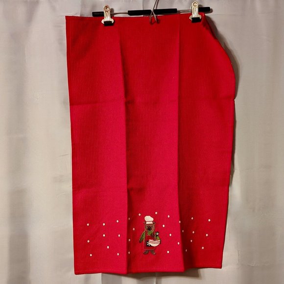 NWT Crate & Barrel Holiday Bear Towels SET of 2 (Mixing bowl design) - Picture 9 of 14